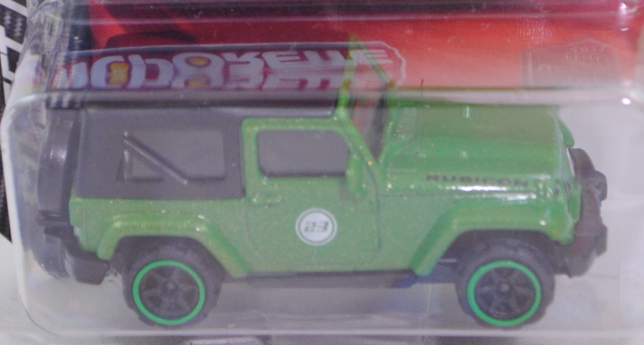 Jeep Wrangler Rubicon mit Hardtop (Typ JK, Mod. 07-18), grasgrünmetallic, majorette, 1:60, Blister (Limted)