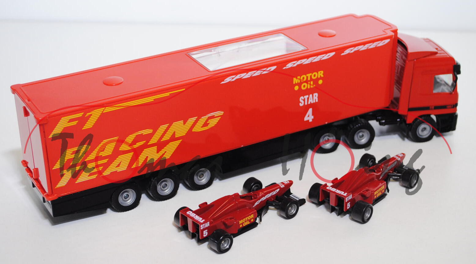 00000 Mercedes Actros 1857 Formel I Transporter, rot/schwarz, F1 SPEED SPEED SPEED / RACING / TEAM
