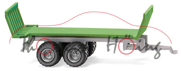 Joskin Futtertransporter, Fahrzeugaufbau grün, Fahrgestell+Felgen silber, N-Spur, Wiking, 1:160, mb