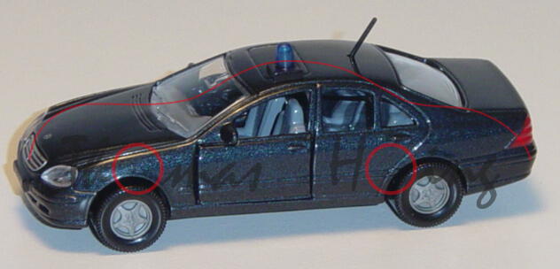 00000 Mercedes-Benz S 500 (W 220, Modell 1998-2002) Sicherheitsdienst, schwarzgraumetallic, B9 grau