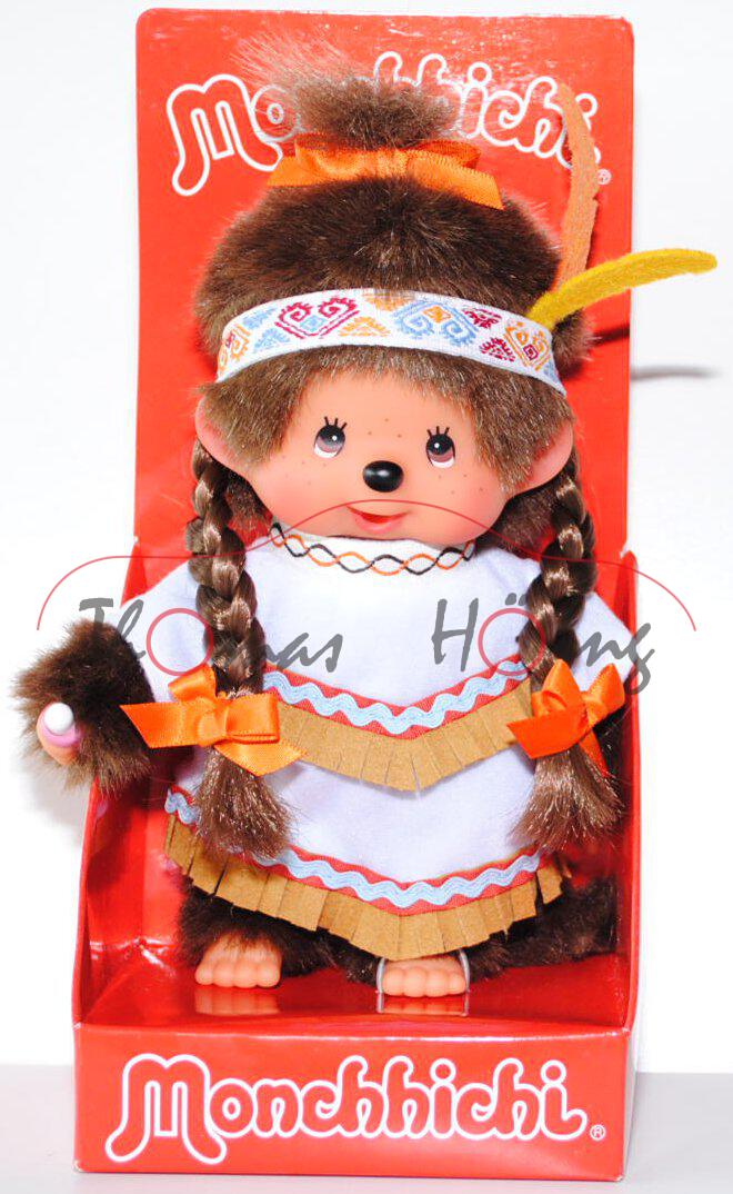 Monchhichi America Chieftain Girl, 20 cm groß, Sekiguchi