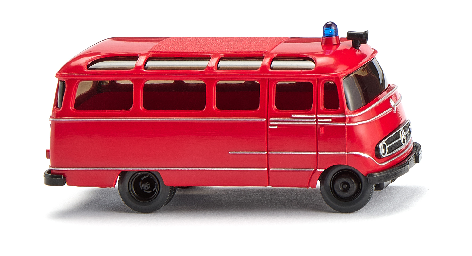 Feuerwehr - Mercedes-Benz O 319 D Panoramabus (1. Generation, Baureihe L 319, Modell 1955-1968), karminrot, Wiking, 1:87, mb