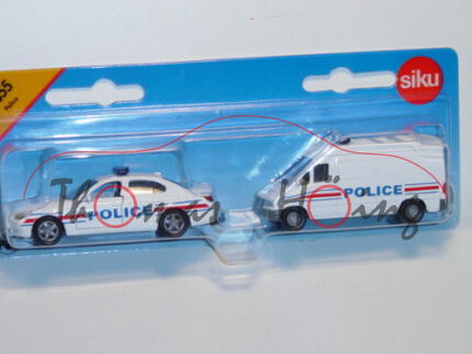 00100 F Polizei Set bestehend aus BMW 545 i und Mercedes Sprinter (neu), reinweiß, POLICE, P28, F