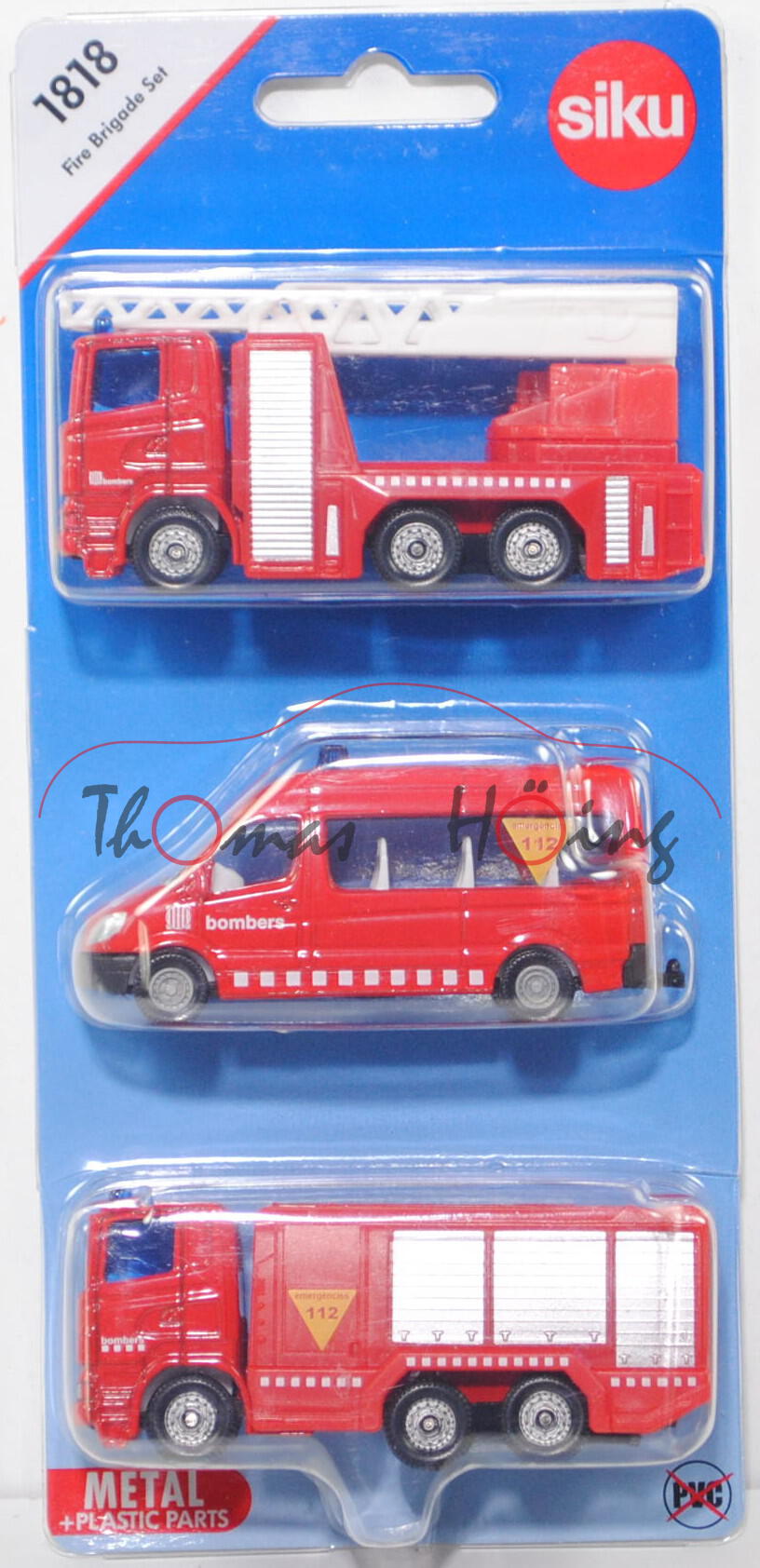 01100 ES Fire Brigade Set mit: 2x Scania R380 + Mercedes-Benz Sprinter II, bombers, Siku, P29e