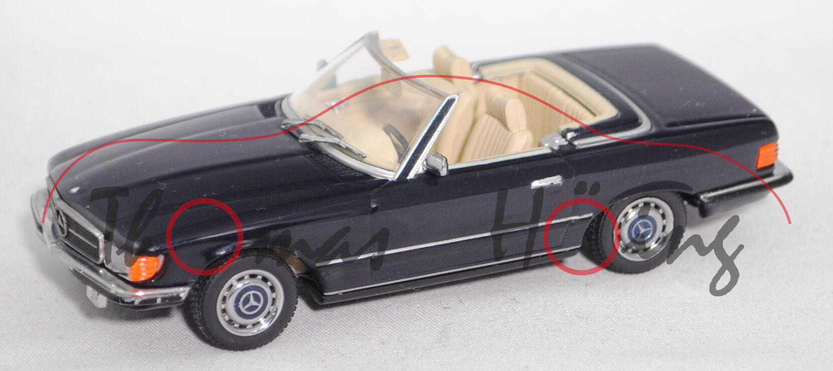 Mercedes-Benz 350 SL (R 107, Modell 1971-1976), dunkelblau mitternachtsblau, Minichamps, 1:43