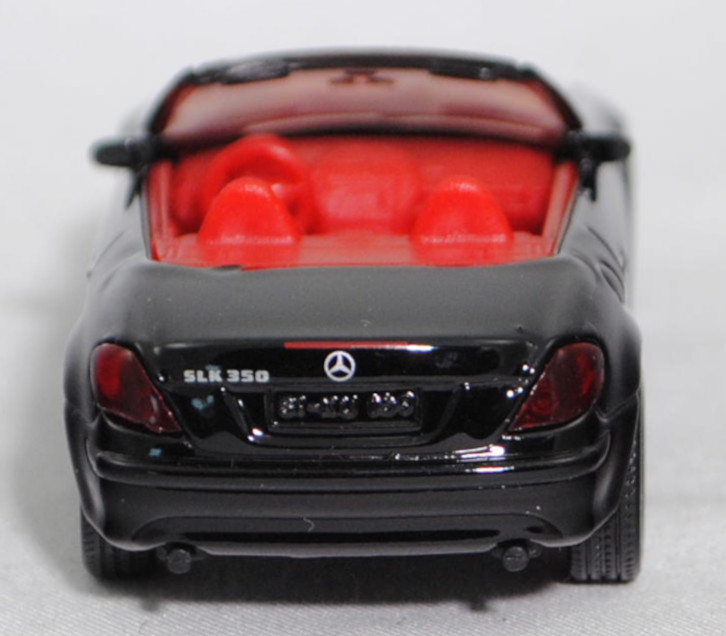 00004 Mercedes-Benz SLK 350 (interne Baureihenbezeichnung R 171, Vor-MoPf, Modell 2004-2008), schwarz, innen rot/schwarz, Bpr. 1002, SIKU SUPER, 1:55, m