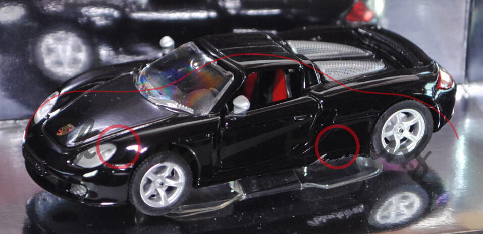 00401 Porsche Carrera GT (Mod. 03-06), schwarz, blackline design by siku, 1:55, Werbeschachtel