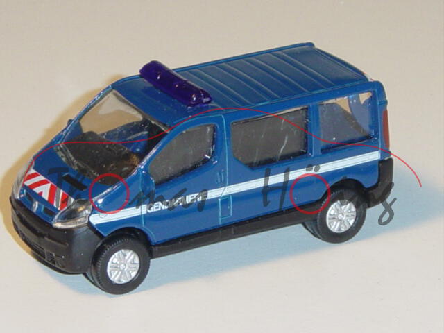 Renault Trafic, dunkel-enzianblau, GENDARMERIE, Heckklappe zu öffnen, Norev, mb