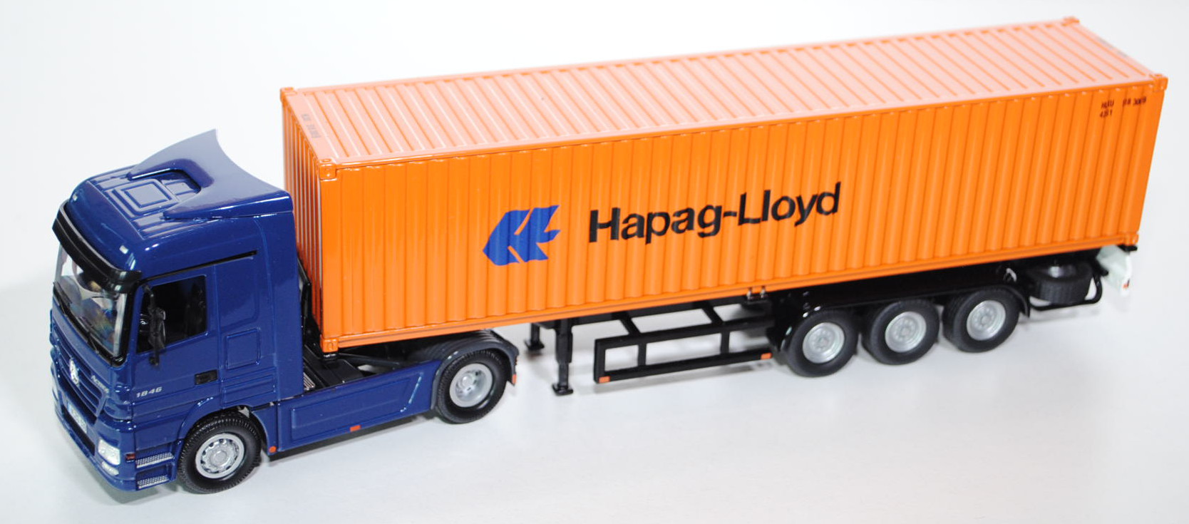 Mercedes-Benz Actros 1826 40FT Container-Sattelzug, saphirblau/schwarz/signalorange, Hapag-Lloyd, Fü